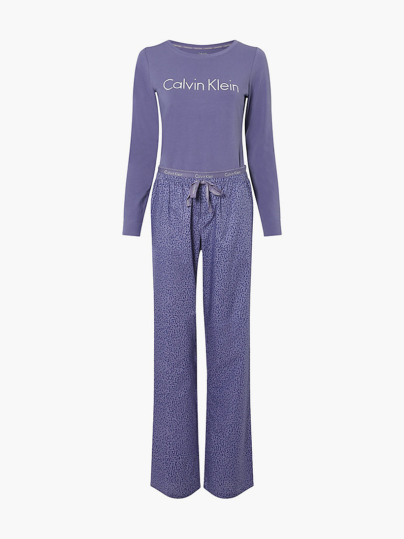Dámsky pyžamový komplet 000QS6350E - W6L - Blueberry - Calvin Klein L borůvková