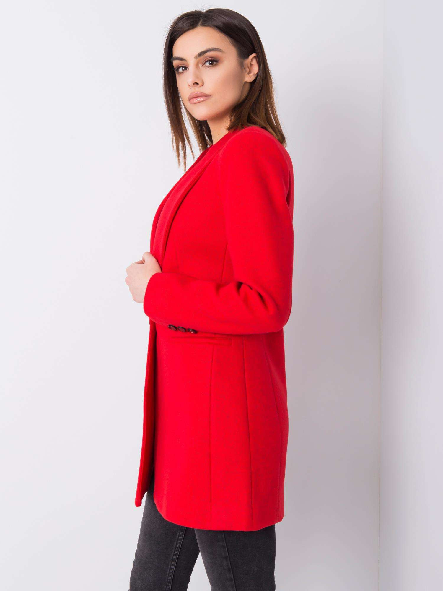 Dámský kabát model 15868707 2XL Červená - FPrice