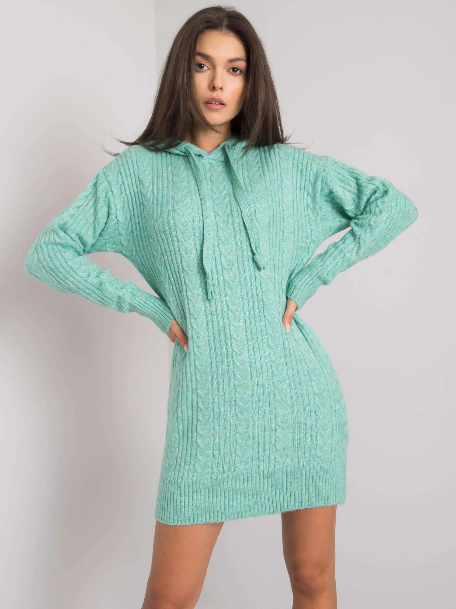 Dámské šaty s kapucí 7099 - RUE PARIS šedá one size (obrázek 5)