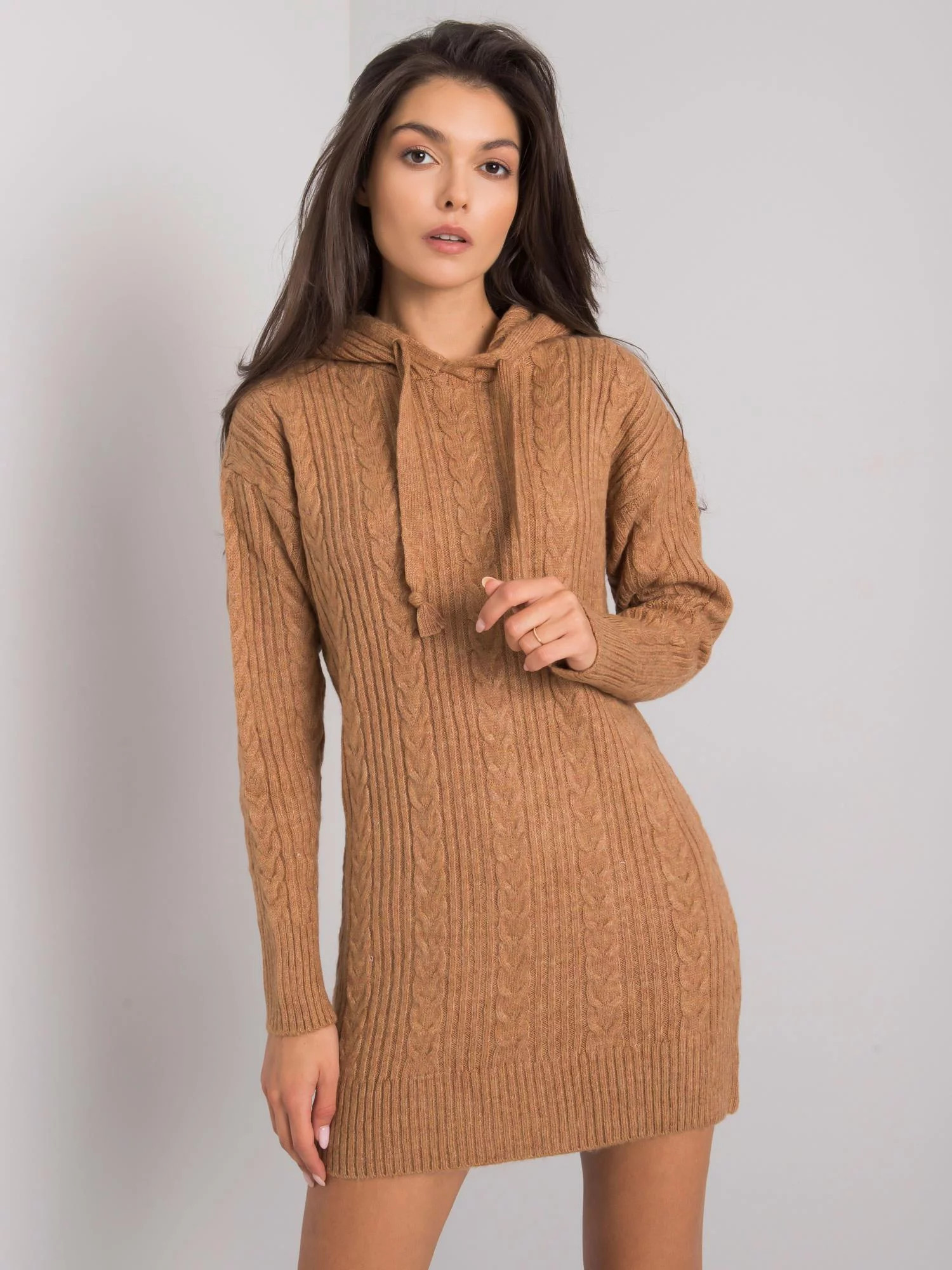 Dámské šaty s kapucí 7099 - RUE PARIS šedá one size (obrázek 6)