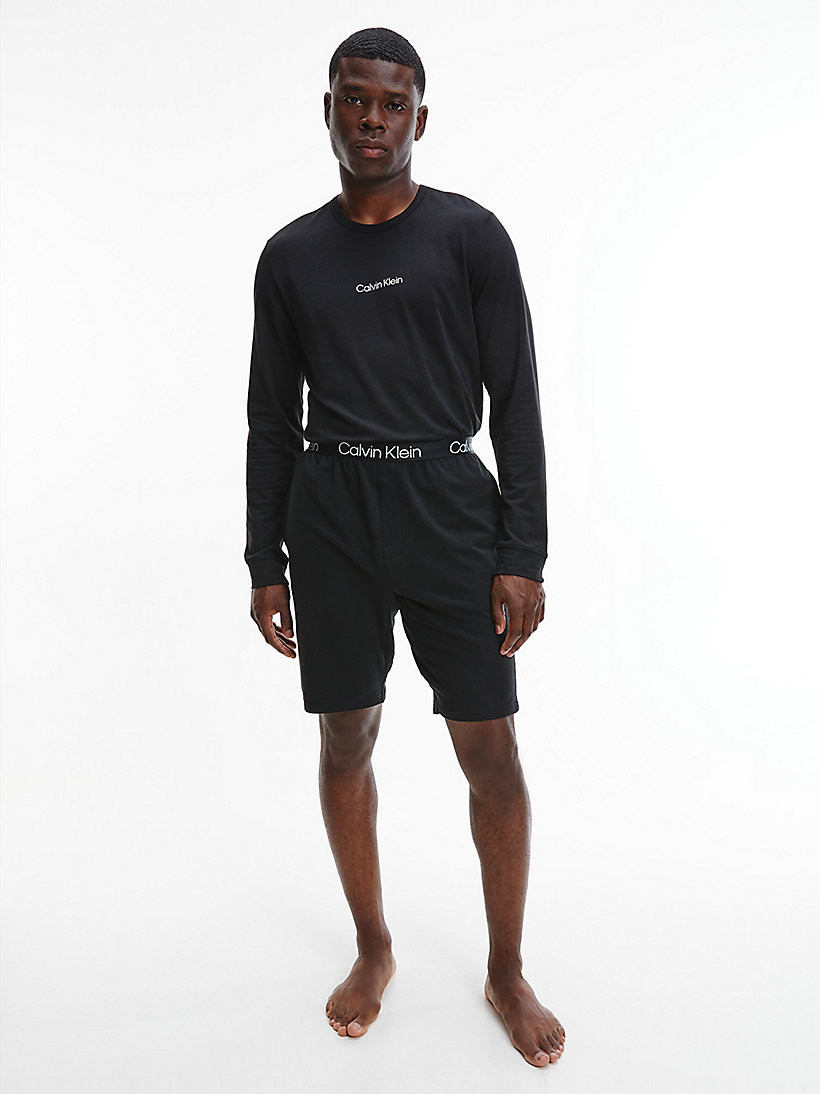 Pánské tričko s dlouhým rukávem model 16235246 UB1 Černá černá M - Calvin Klein
