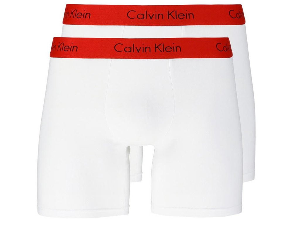 Pánské boxerky NB1464A-RGQ - Calvin Klein bílá a červená S