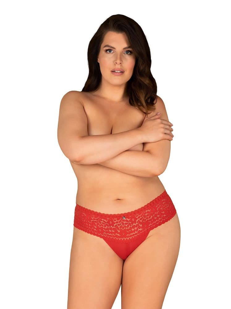 Sexy kalhotky Blossmina panties - Obsessive Velikost: 4XL/5XL, Barvy: červená