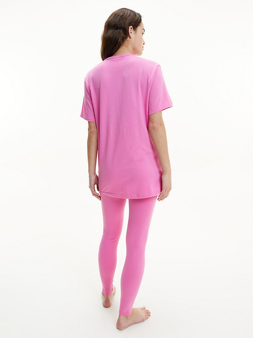 Dámský vrchní pyžamový díl QS6756E - TO3 - Hollywood růžová - Calvin Klein XS