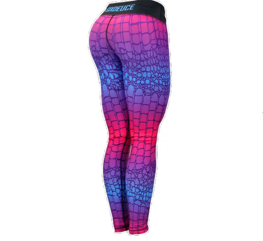 Dámské fitness legíny Six Deuce Alligator - růžová/modrá/fialová - Litex XS