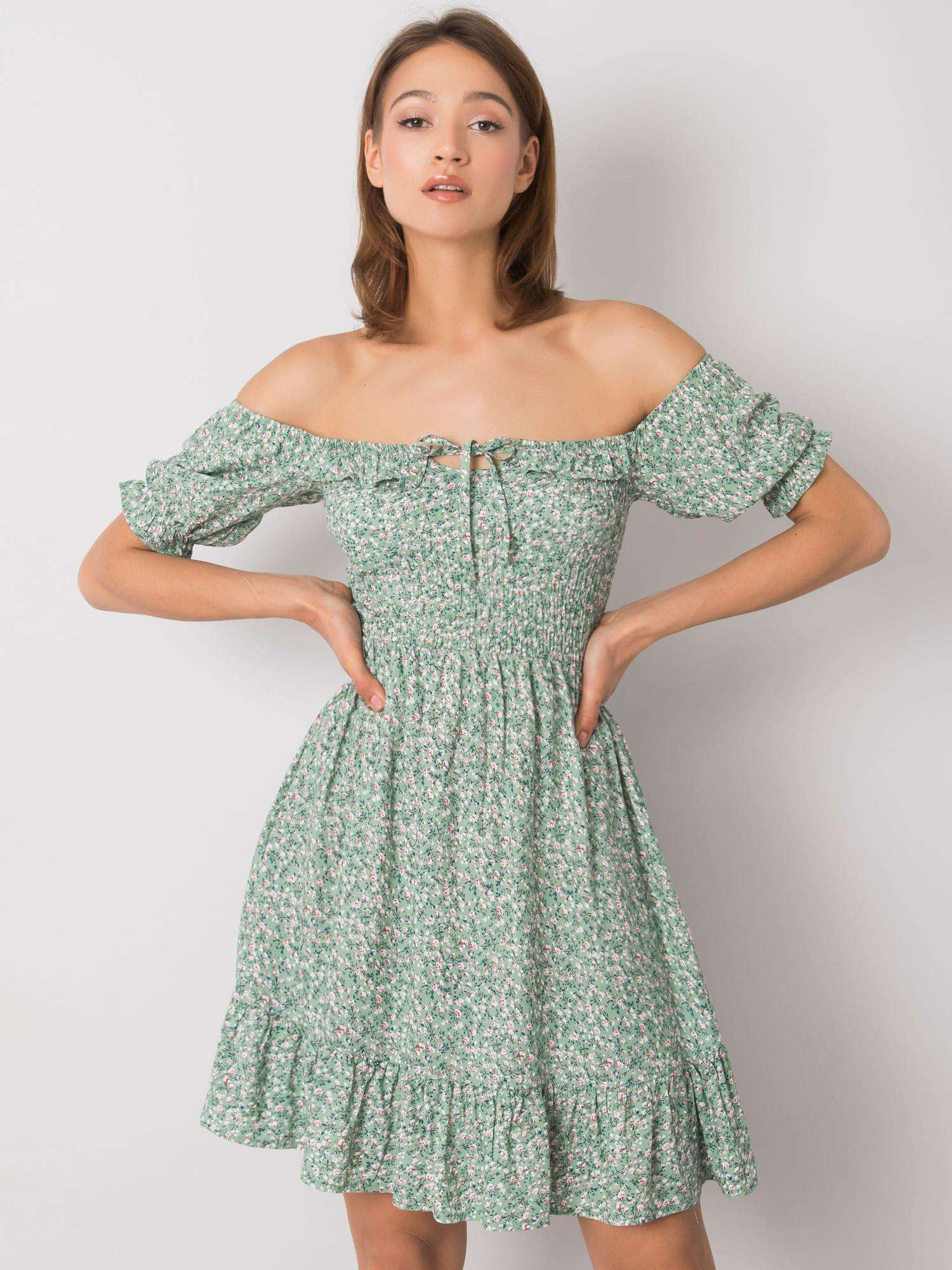 Dámské šaty model 17634257 - FPrice Velikost: M, Barvy: zeleno-růžová