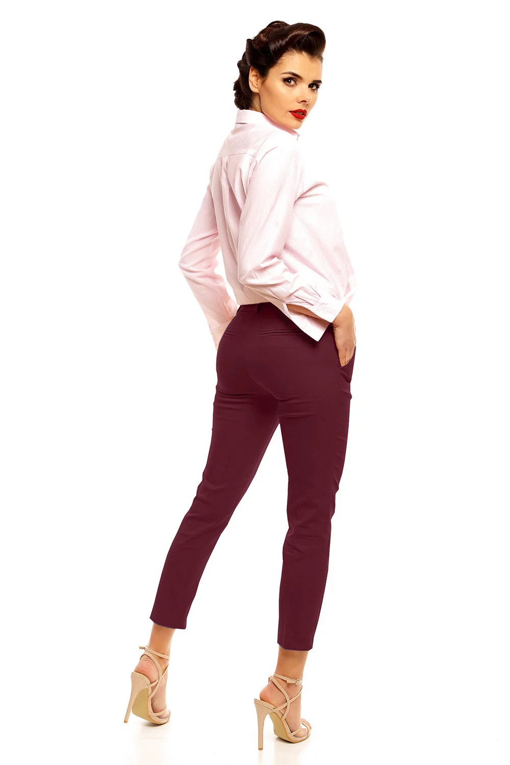 Dámské kalhoty model 140607 - Cabba vínová 46 (obrázek 3)