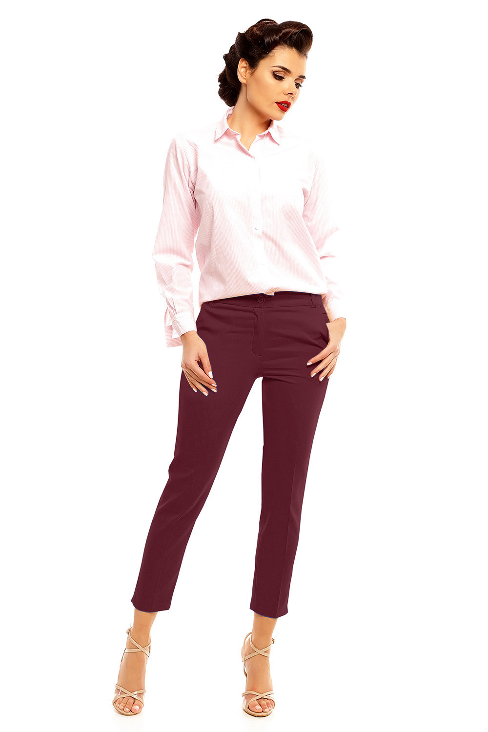 Dámské kalhoty model 17296103 - Cabba Velikost: 44, Barvy: vínová