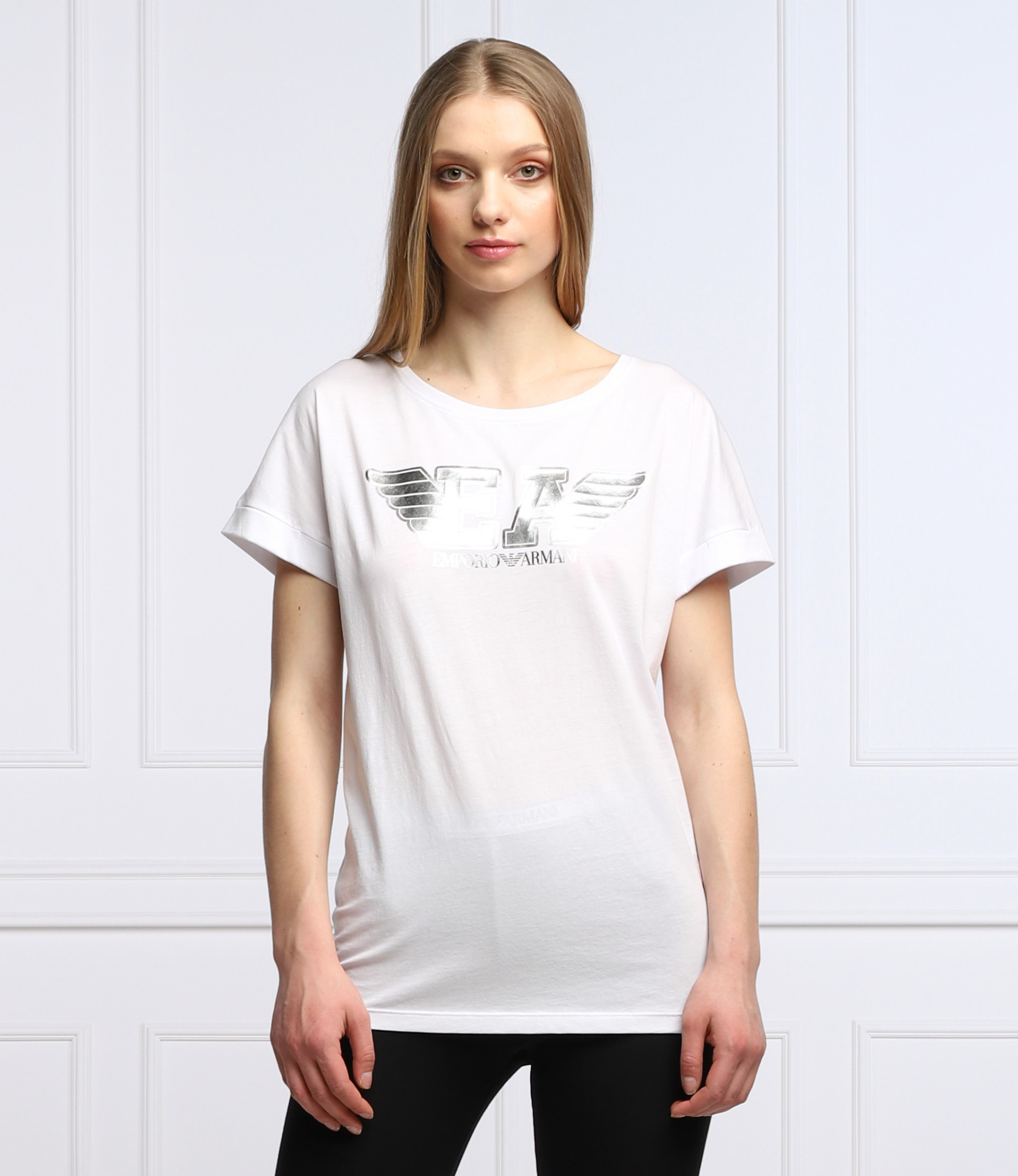 Dámské triko s krátkým rukávem - 164340 2R255 000110 - bílá - Emporio Armani M bílá-potisk