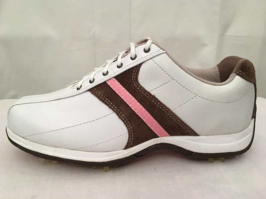 Levně Dámská golfová obuv LS401-14 - Etonic 38,5 bílá-hnědá-růžová