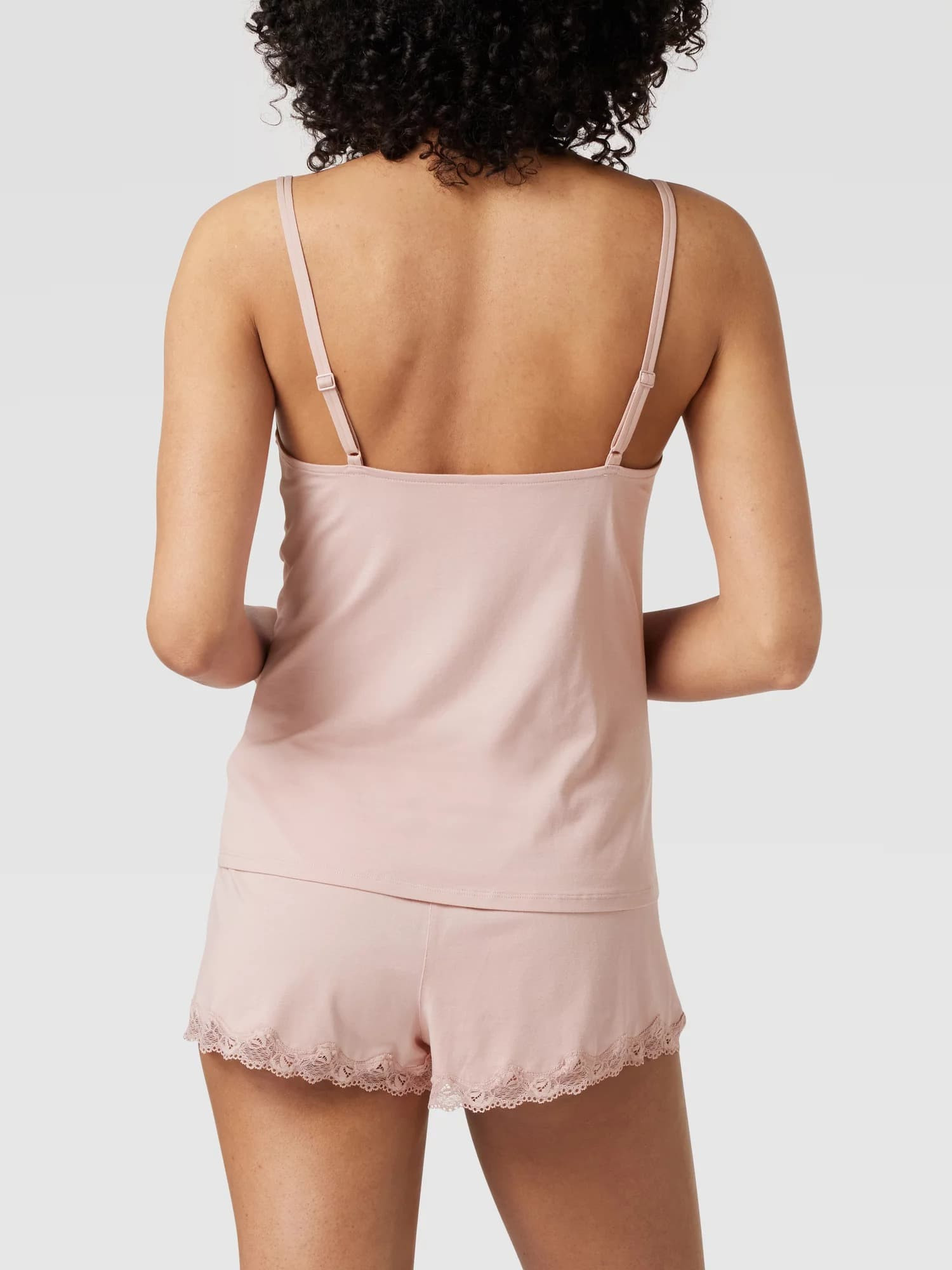 Dámské pyžamo - QS6820E TQO - starorůžová - Calvin Klein L staro růžová