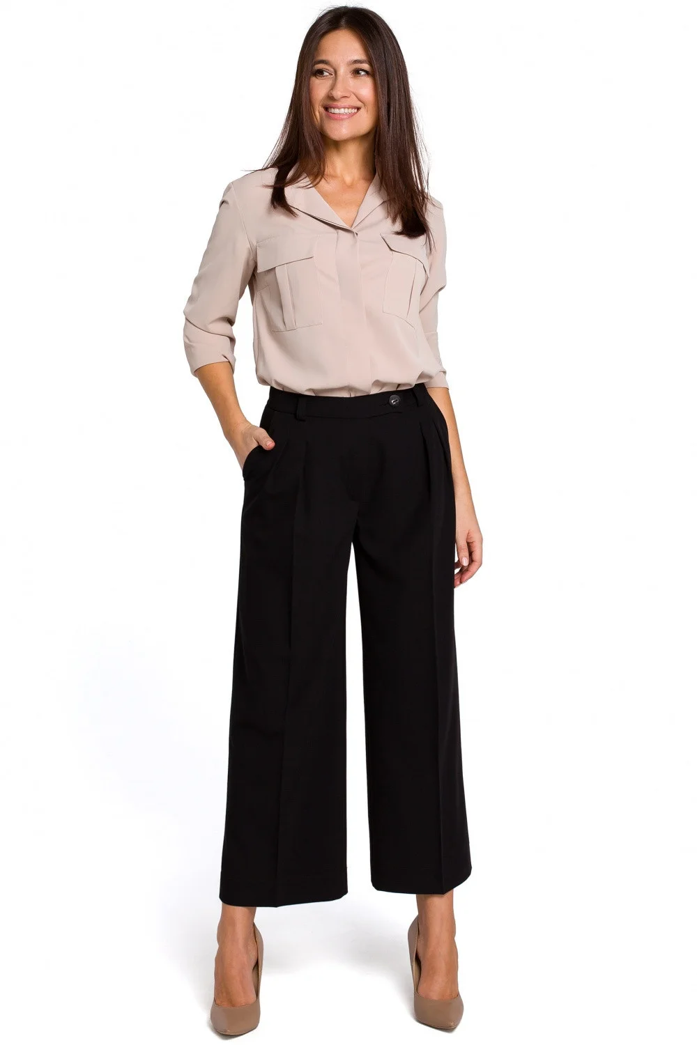 Dámské kalhoty S139 - Stylove XXL-44 ecri(krémová) (obrázek 4)