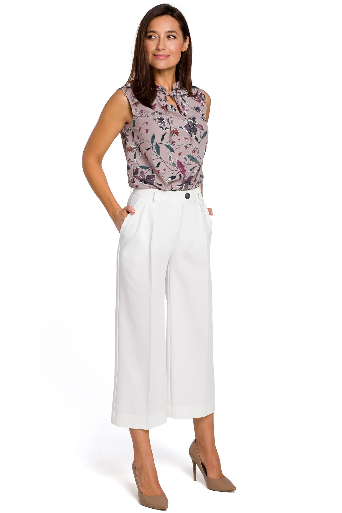 Dámské kalhoty S139 - Stylove XXL-44 ecri(krémová) (obrázek 6)