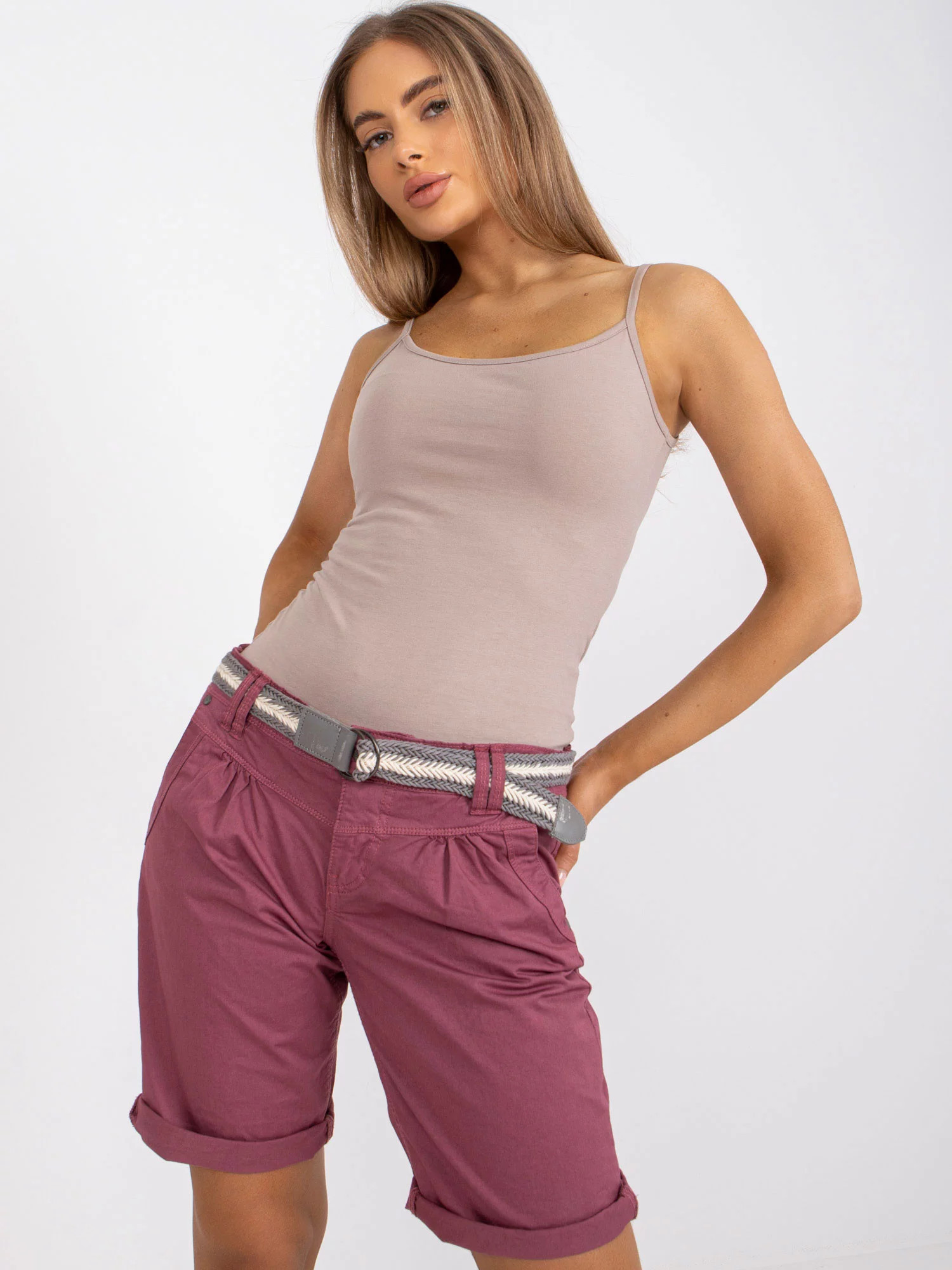 Dámské šortky / kraťasy D63990Z - FPrice khaki XS (obrázek 8)