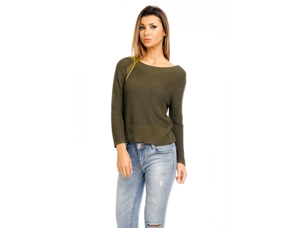Pletený svetr - 130117110 - Gemini one size khaki (obrázek 6)