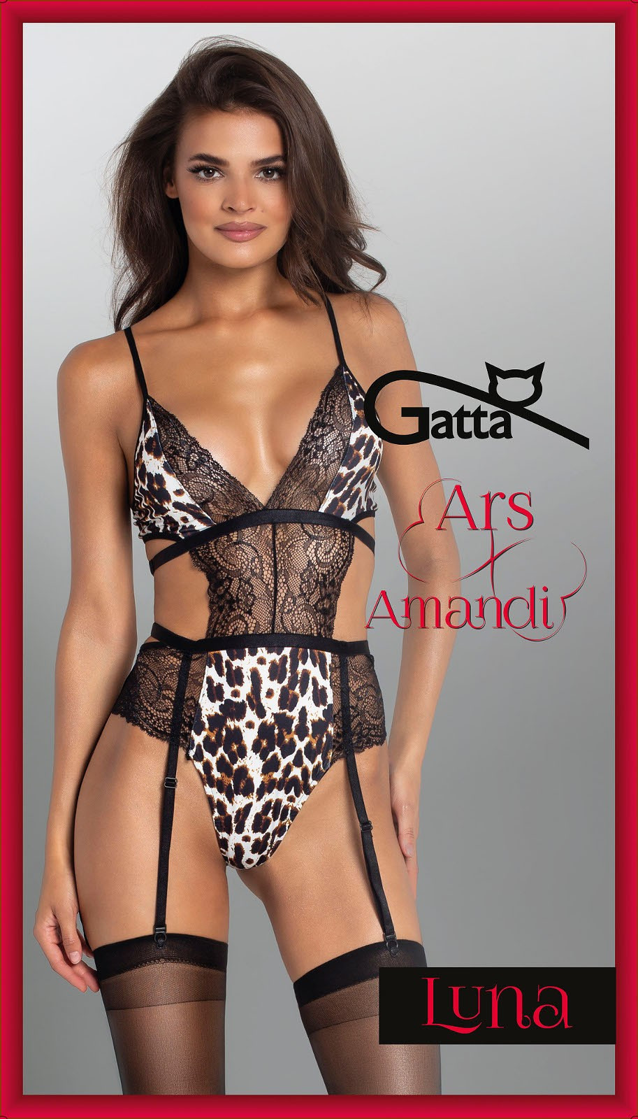 Dámské body - Ars Amandi 9013 Luna - Gatta S/M černá-leopard