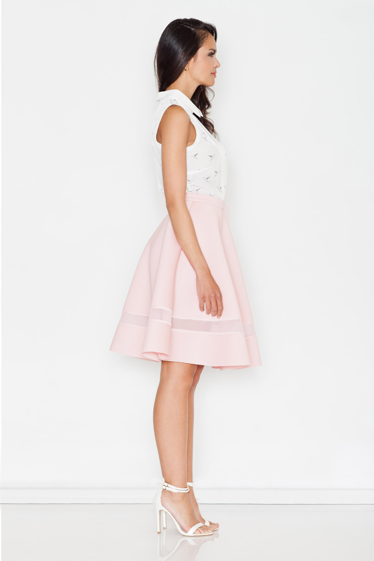 Dámská midi sukně model 17512920 - Figl Velikost: 40/L, Barvy: růžová