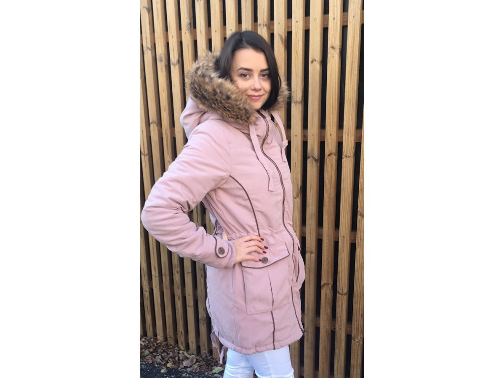 Dámská zimní bunda s kapucí Urban L růžová model 17512948 - Good looking