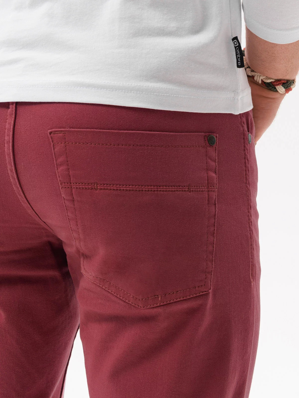 Pánské kalhoty P1059 - Ombre XL/34 vínová (obrázek 3)