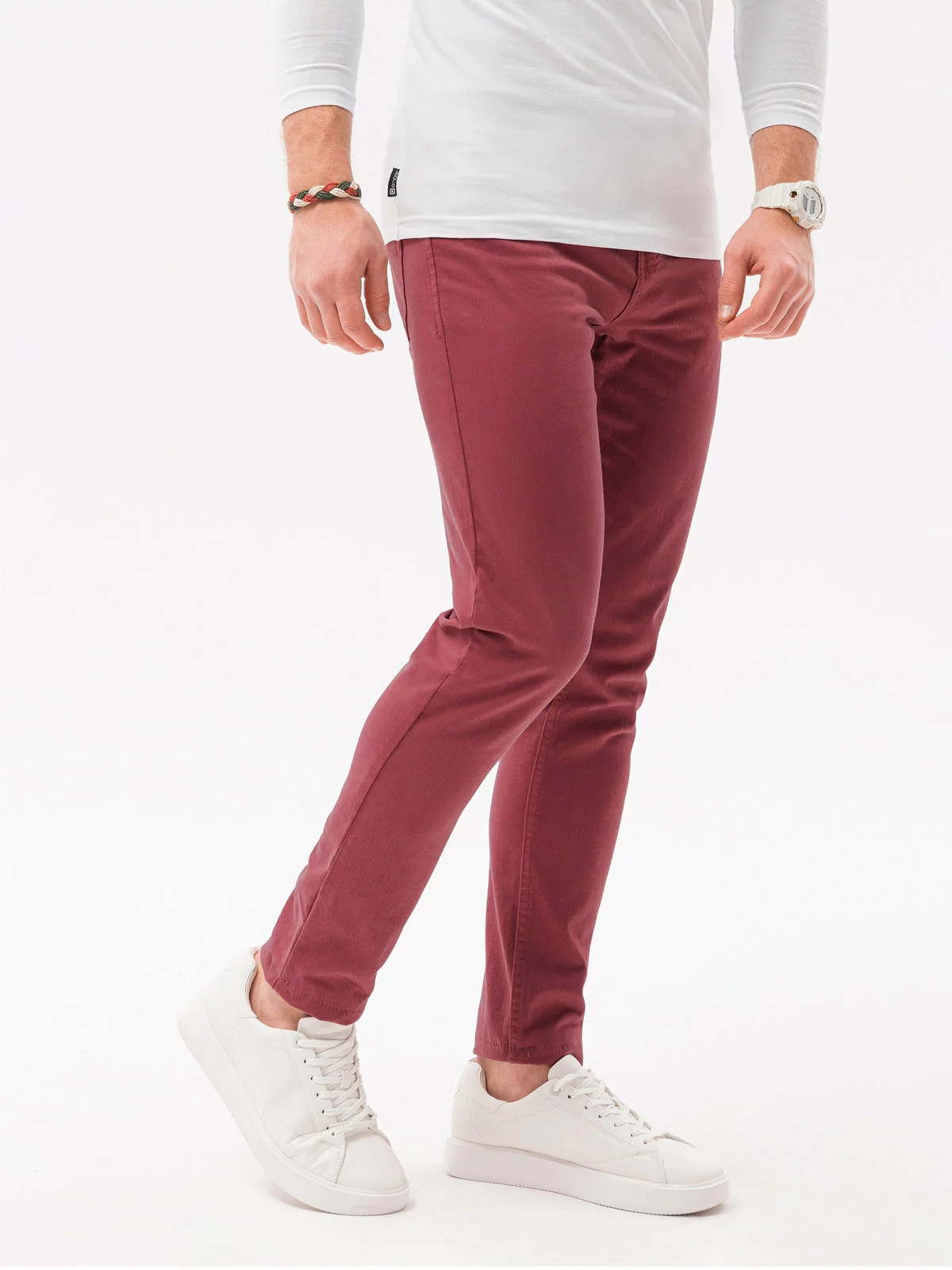 Pánské kalhoty P1059 - Ombre XL/34 vínová (obrázek 4)