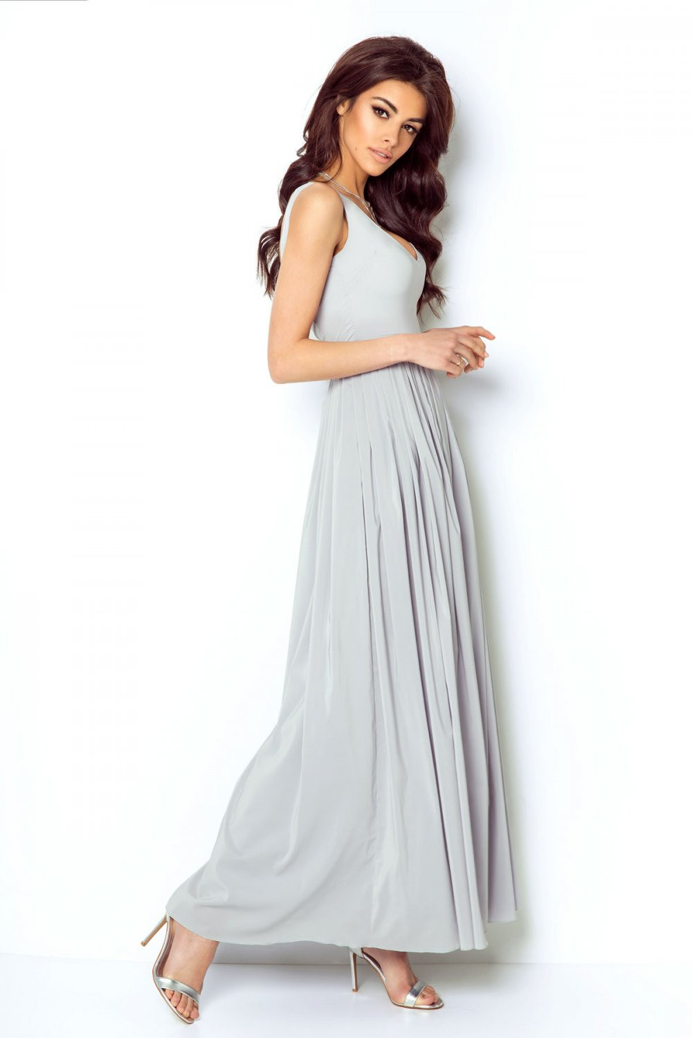 Dámské šaty Andrea model 17611561 - IVON Velikost: 36, Barvy: šedá
