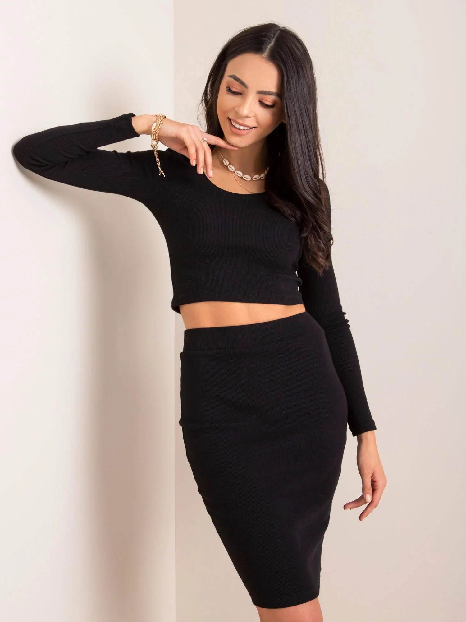 Dámska sukňa RV SD 4271.29P Black - Rue Paris L/XL černá
