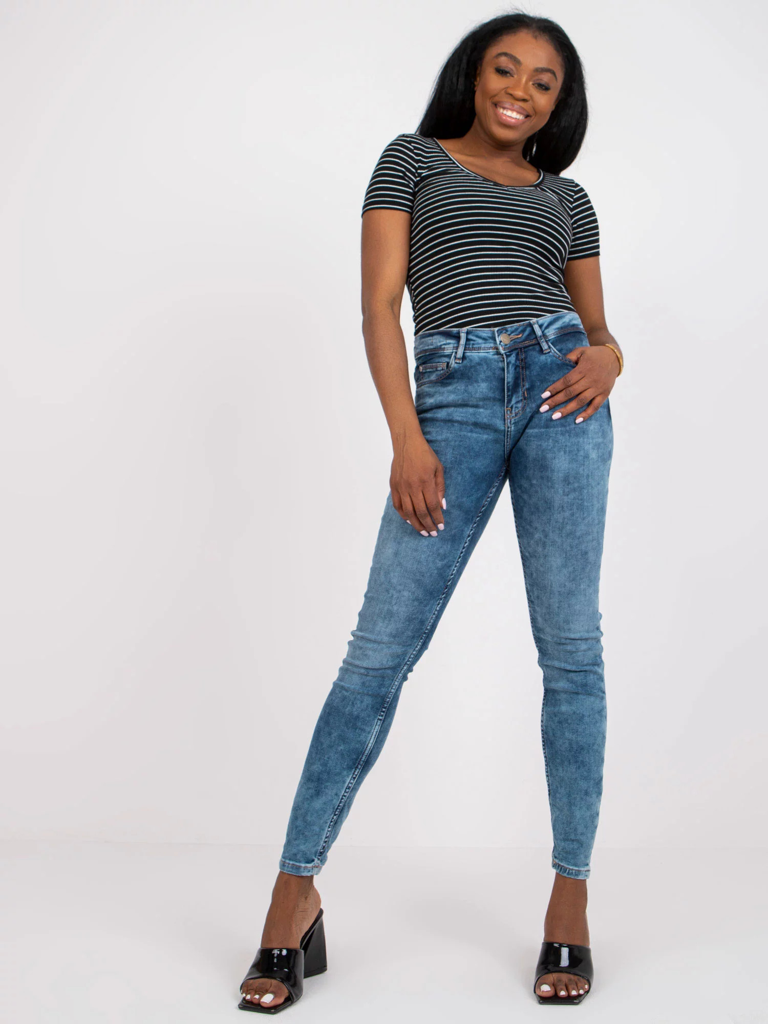 Dámské džíny kalhoty D85035C62220 - SUBLEVEL jeans-sv.modrá L (obrázek 3)