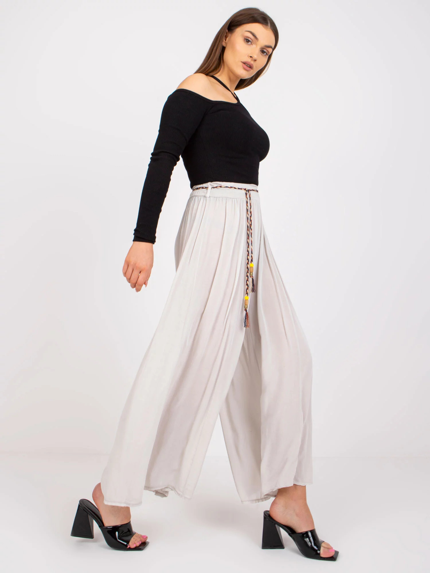 Dámské široké kalhoty BI 81733 - FPrice beige L (obrázek 5)