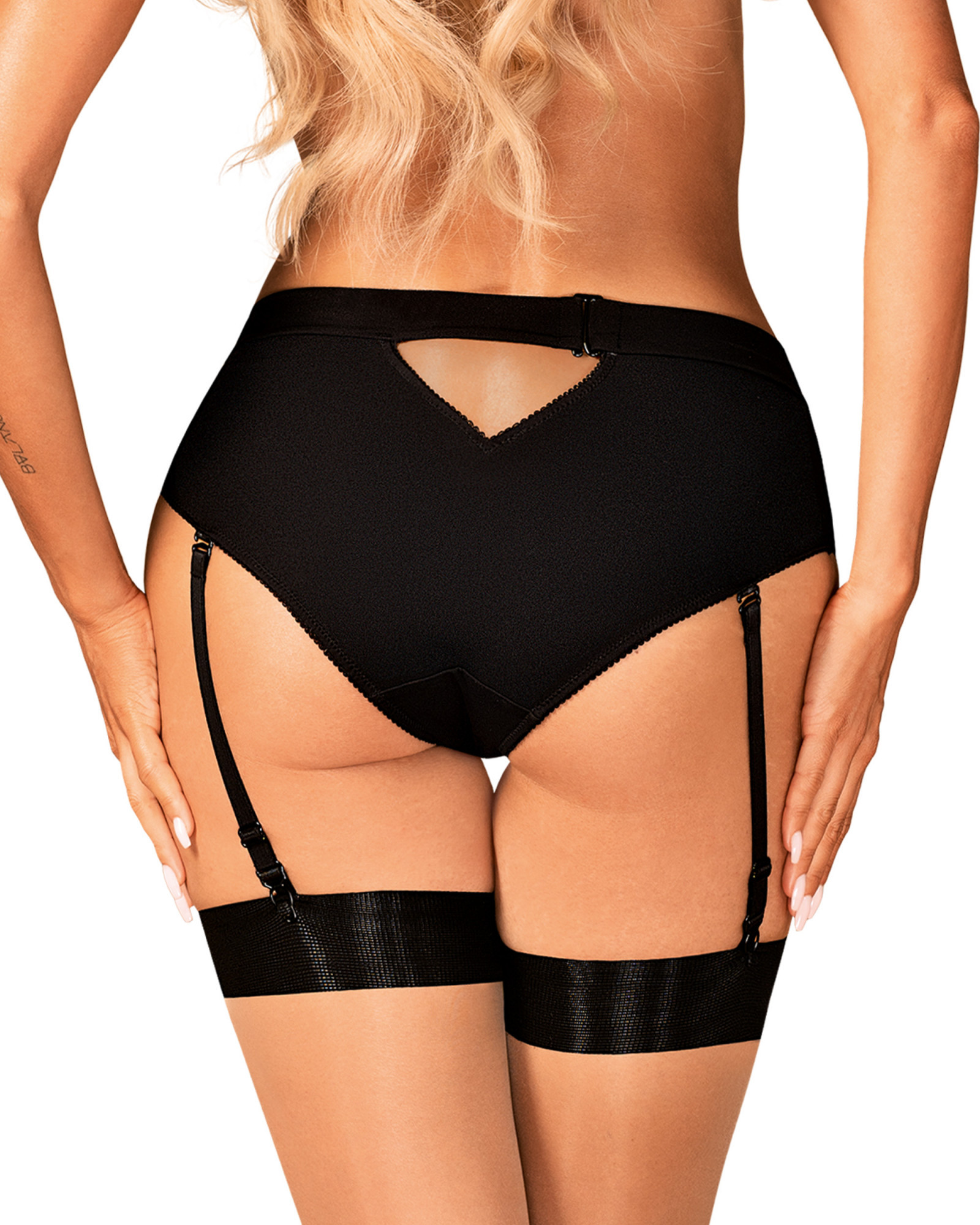 Podvazkové kalhotky Editya garter panties - Obsessive černá XS/S