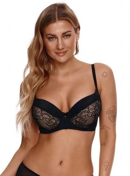 Dámská push-up podprsenka 2314 Černá s béžovou - Lupoline 85B černo-béžová (obrázek 5)