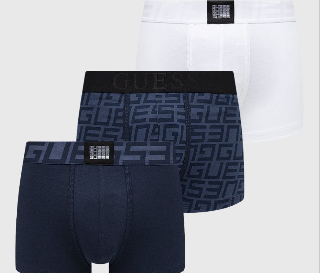 E-shop Pánské boxerky 3 pack U3BG01K6YW0 P7CJ modrá/bílá - Guess