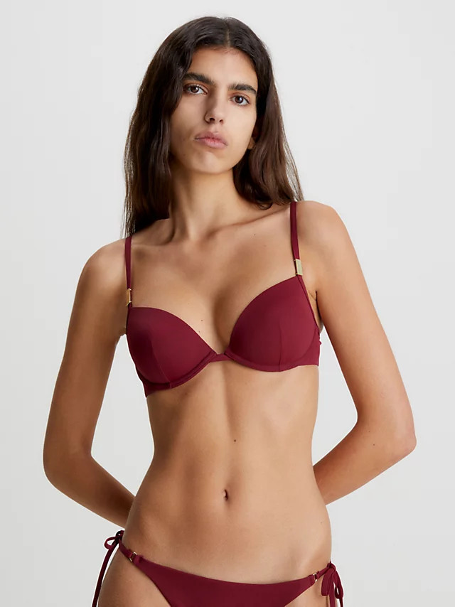 Dámská plavková podprsenka bikini KW0KW02278 XN0 bordó - Calvin Klein 85D