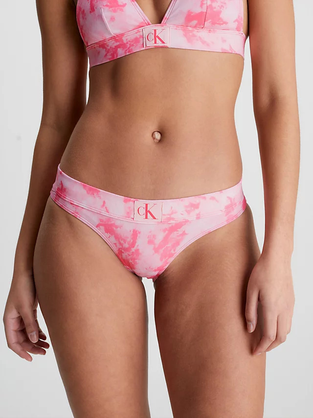 Dámské plavkové kalhotky KW0KW02124 0JV růžová - Calvin Klein L