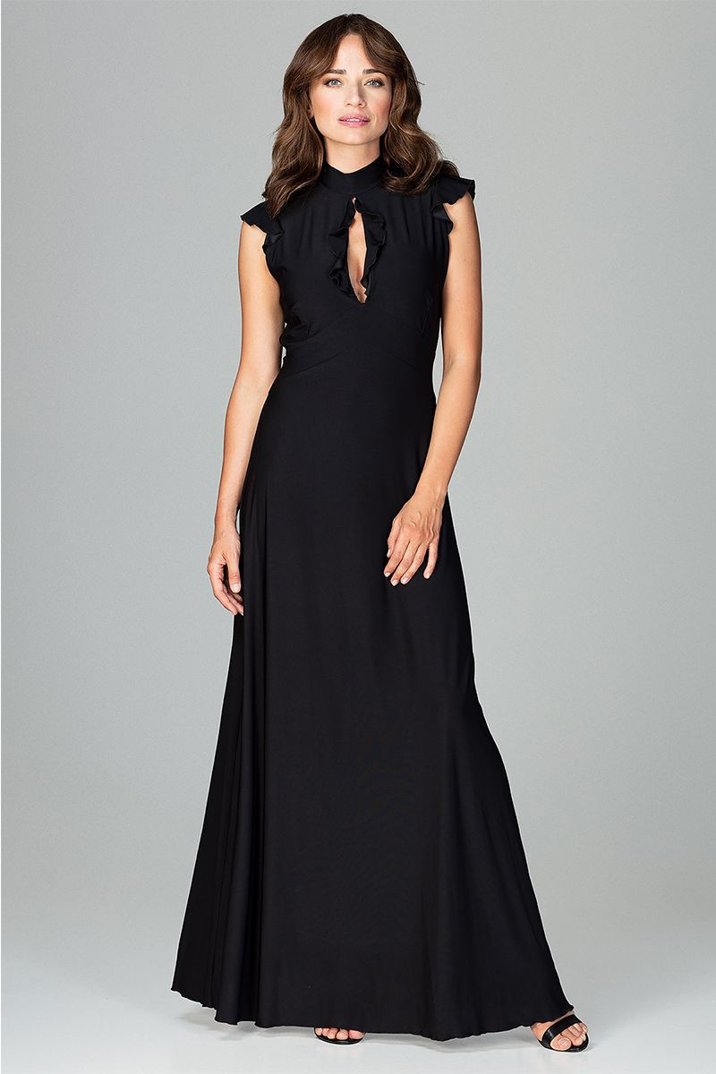 Dámské šaty model 18257739 černé - Lenitif Velikost: 36, Barvy: černá