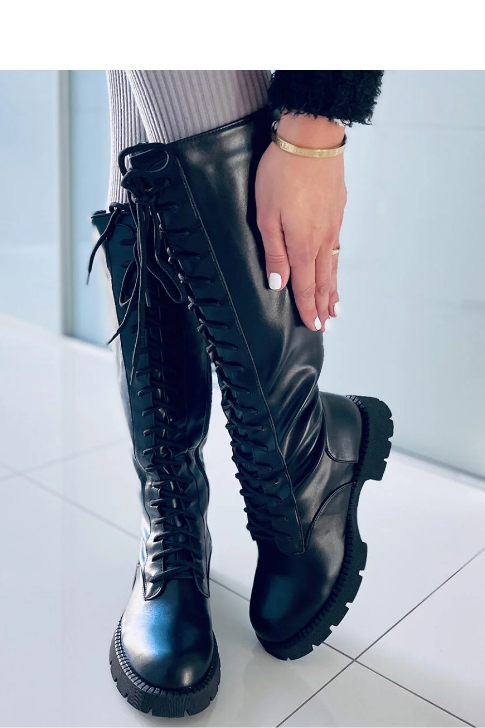 Dámske čižmy v jazdeckom 7752A - Ideal Shoes 37 černá