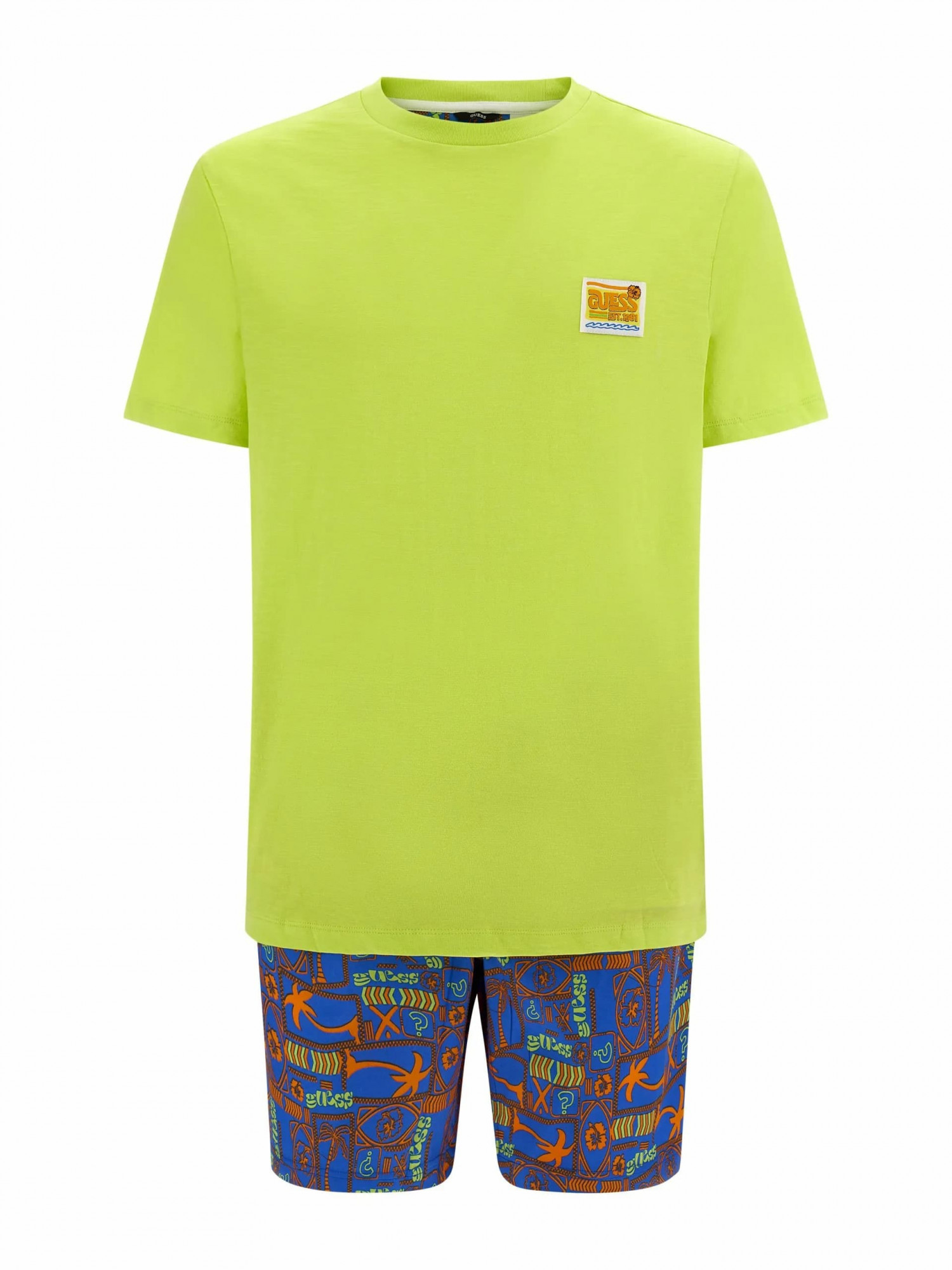 Pánské pyžamo U3GX01K6XN0 P7FJ neon.žlutá- Guess XL