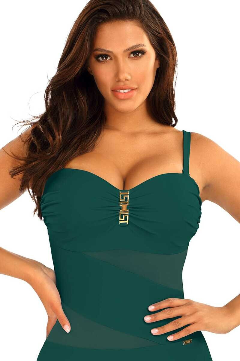 Dámske jednodielne plavky Gold7 S8030CH3-7 zelené - Self 42C