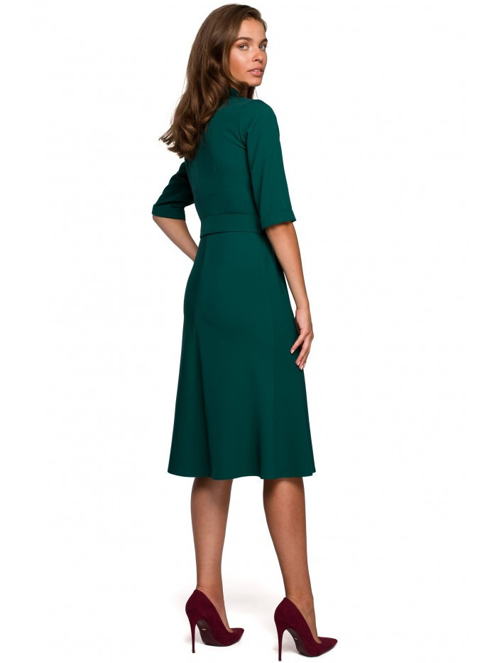 Dámské šaty model 18465324 tmavě zelená - STYLOVE Velikost: L-40, Barvy: tmavě zelená