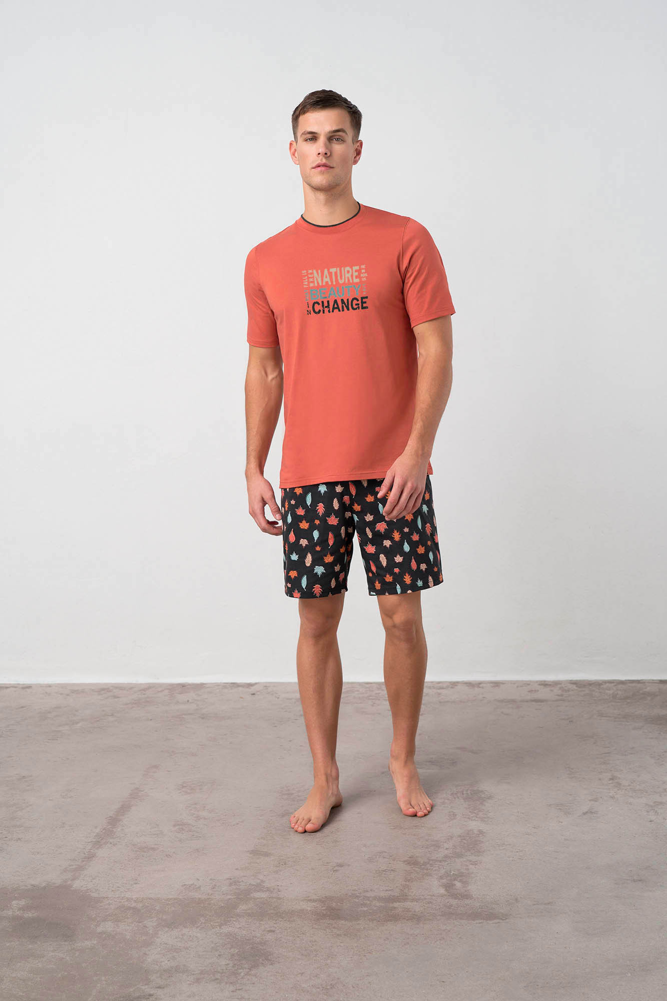 Dvoudílné pánské pyžamo Rory 17618 - Vamp písková L