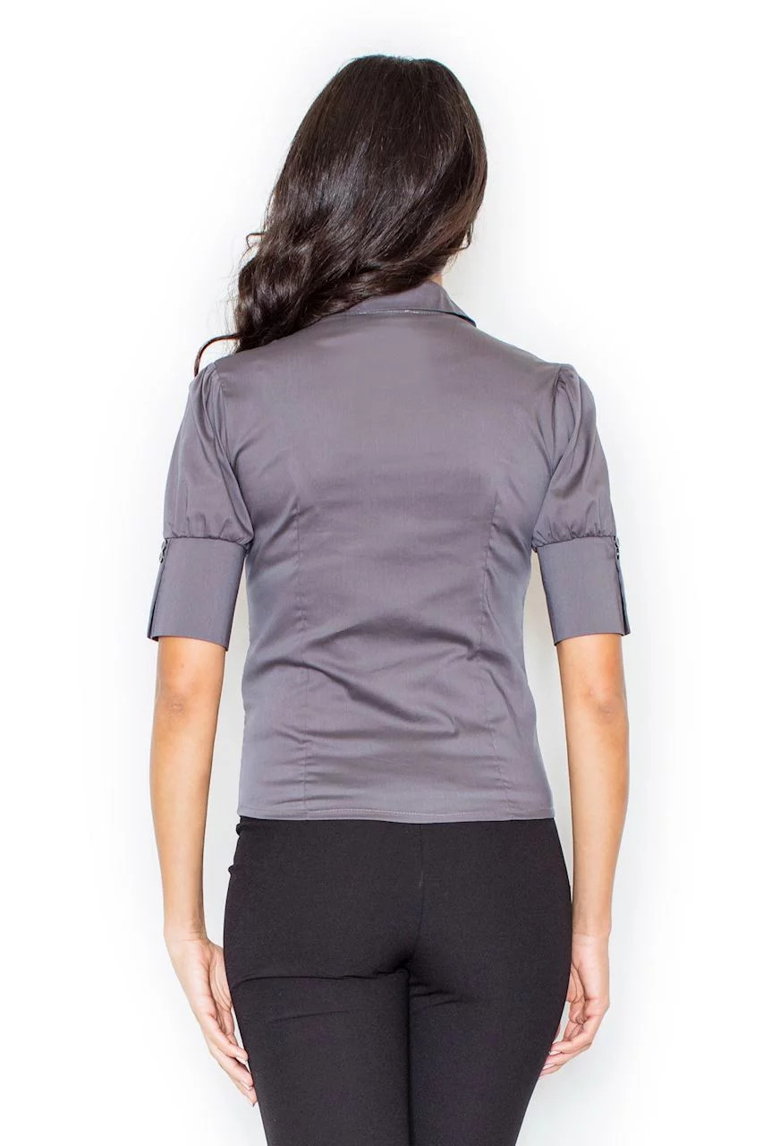 Dámská košile M025 Grey - Figl tmavě šedá 36/S (obrázek 3)