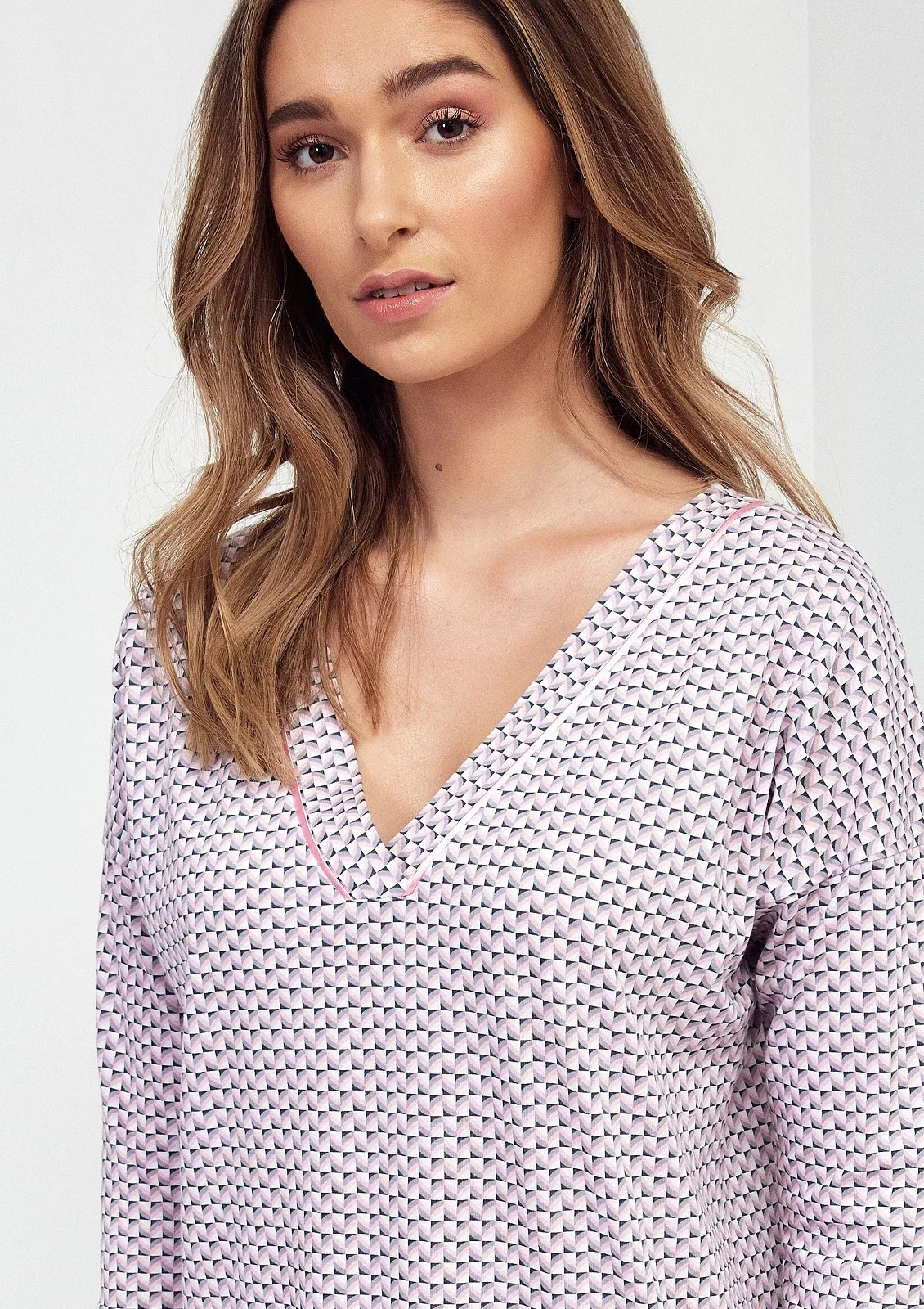 Dámská noční košile 102 3/4 S-XL - Cana růžová-vzor S (obrázek 4)