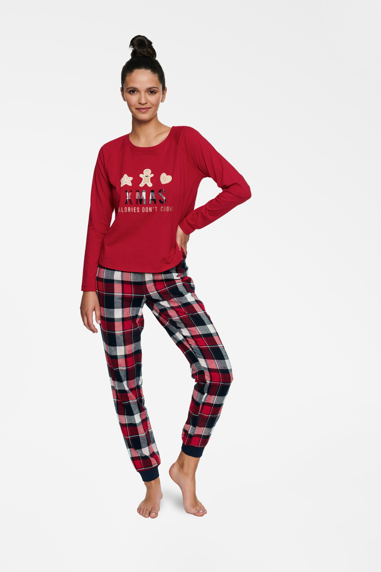 Dámské pyžamo Hygge 40123-33X červená/černá - Henderson Ladies XL
