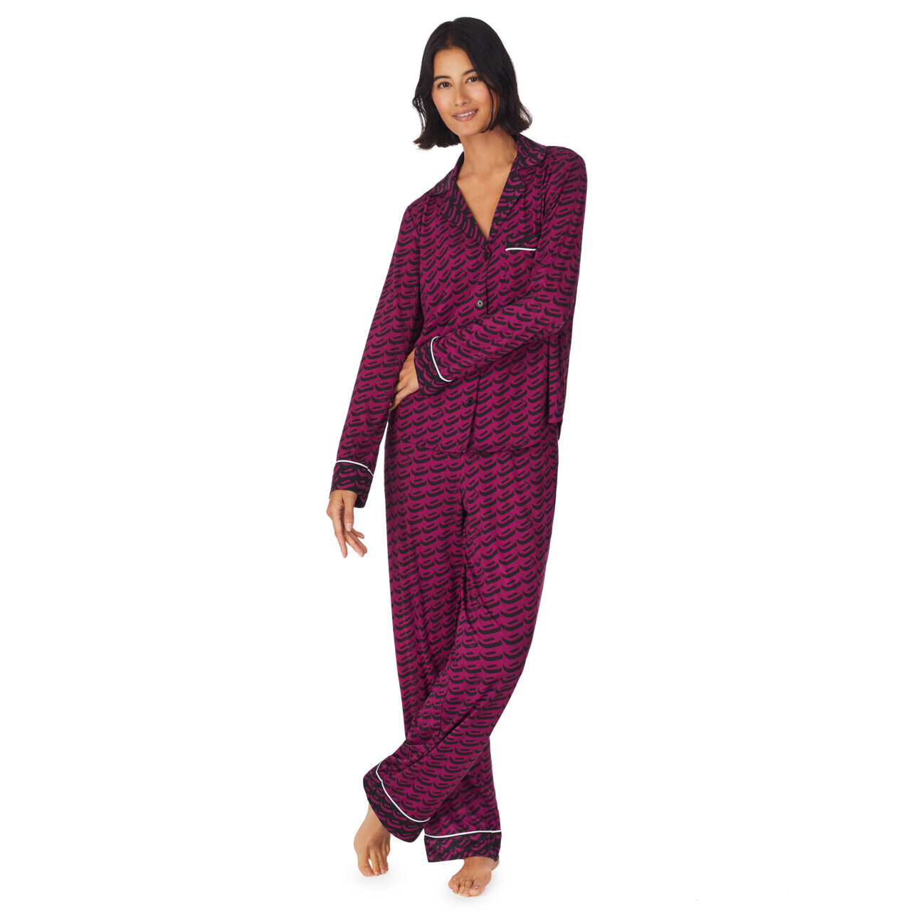Dámské pyžamo YI2922684F 501 fialová vzor - DKNY XS