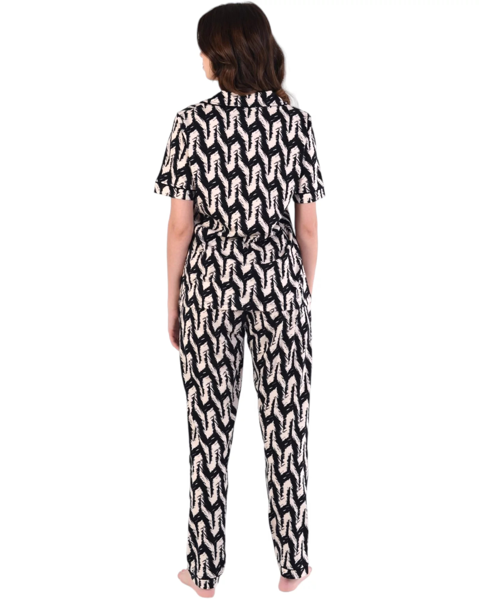 Dámské pyžamo 180/155 černobéžové - Karol 2XL (obrázek 5)