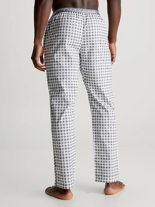 Pánské pyžamové kalhoty 000NM2180EGC3 bílá šedá vzor - Calvin Klein L