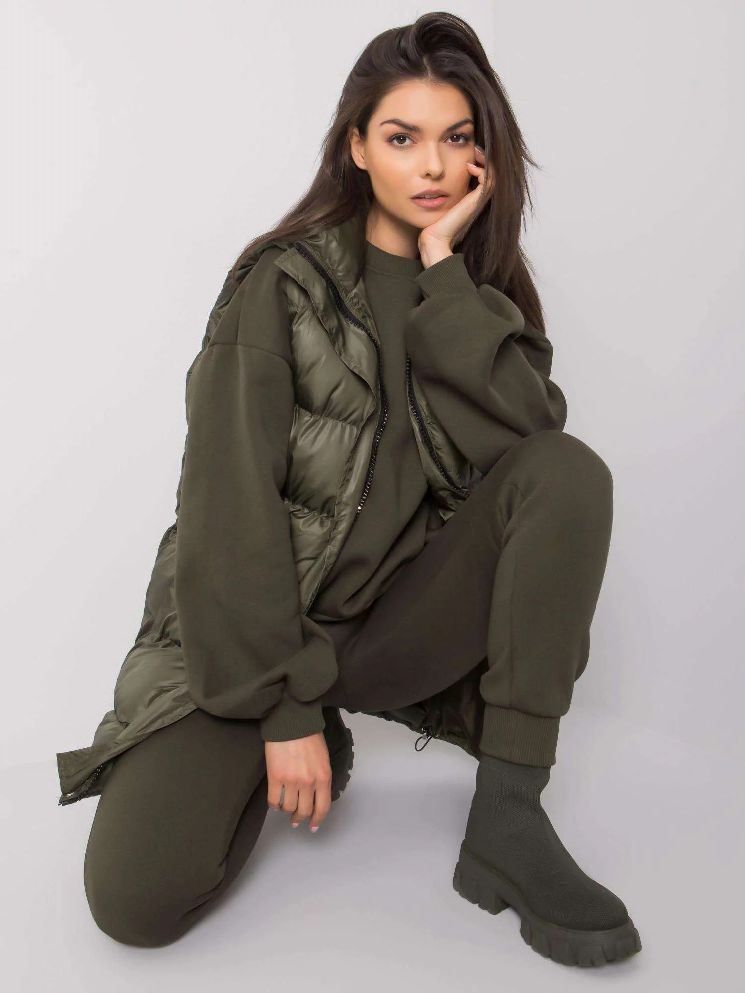 Dámská zimní komplet EM KMPL 647.00P khaki - Ex moda L/XL (obrázek 3)