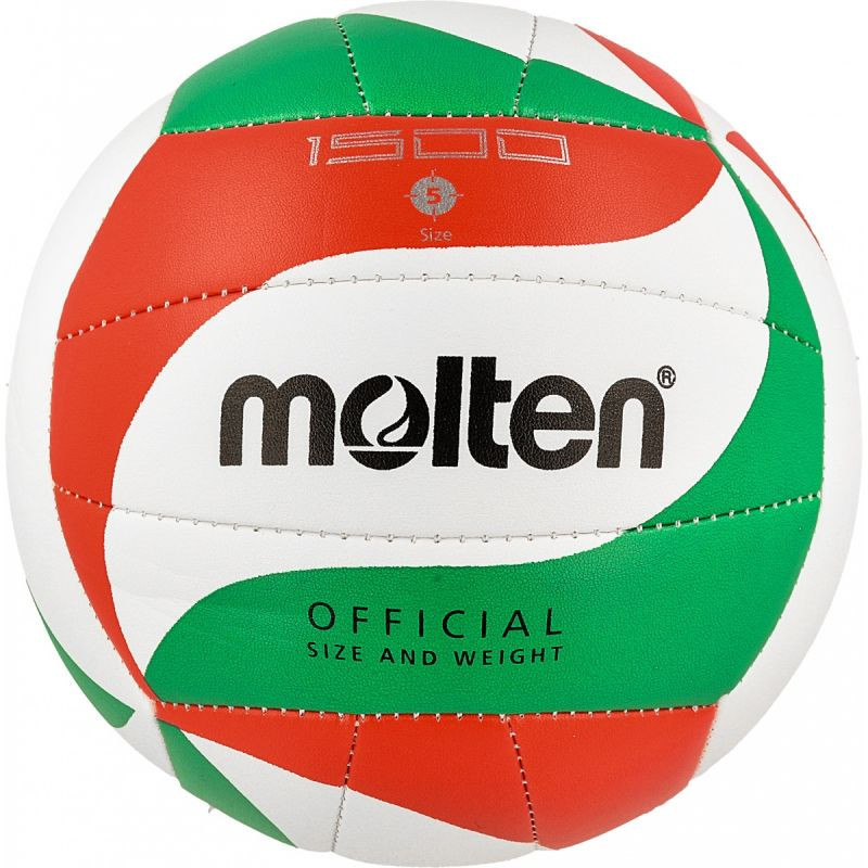 Levně SPORT Volejbalový míč V5M1500 Bílo-červeno-zelený - Molten Mix barev 5