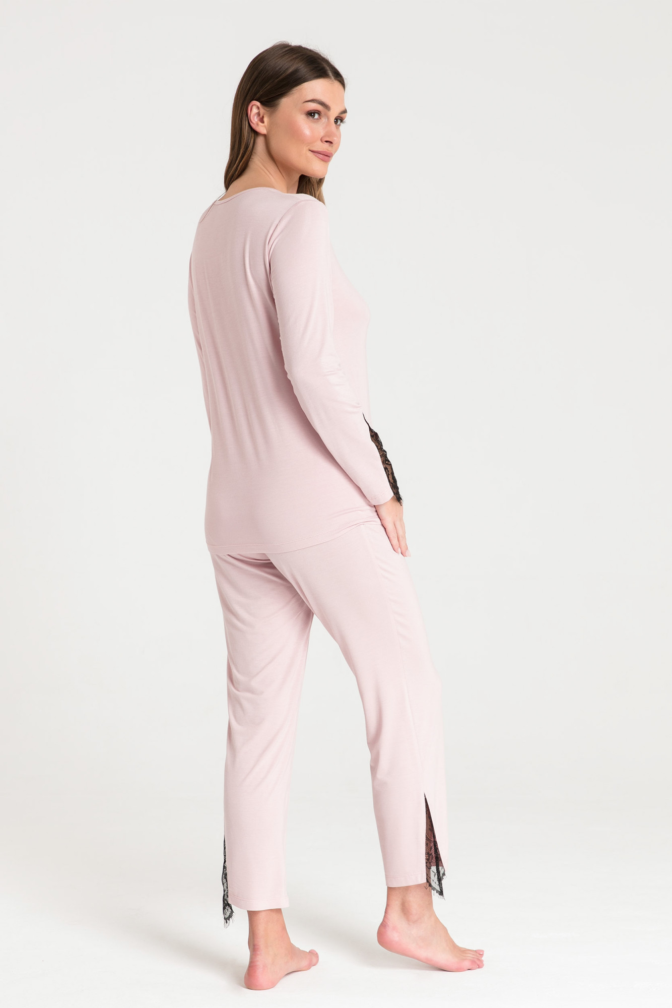 Levně Dámský pyžamový Top LA072 Pudr růžová - LaLupa pudrovo-růžová XL