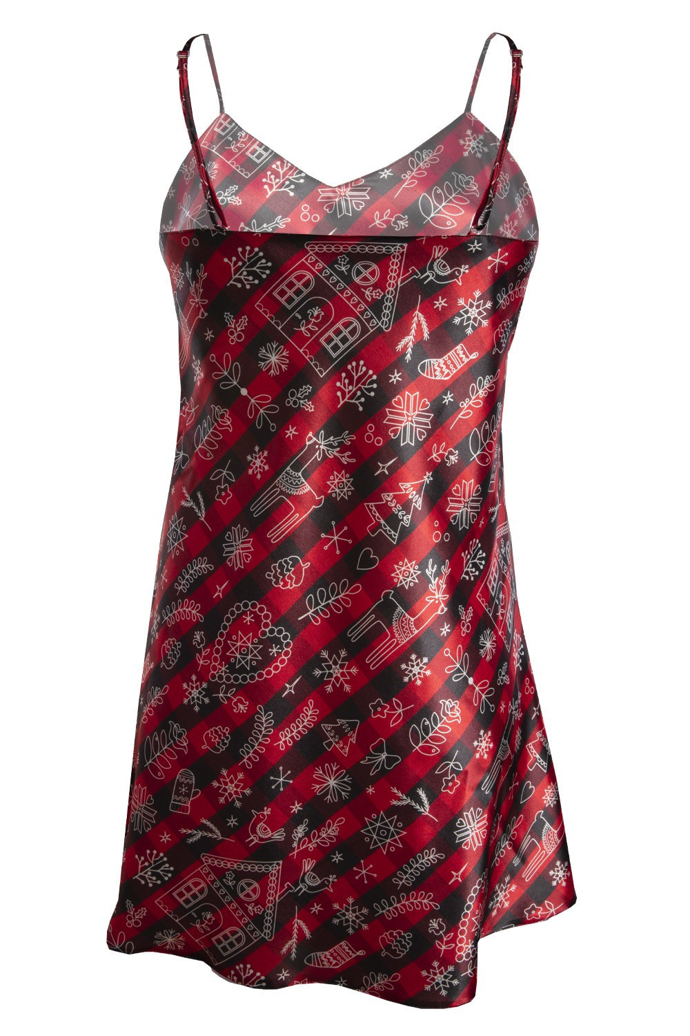 Dámská košilka vánoční 012 červená - DKaren XL