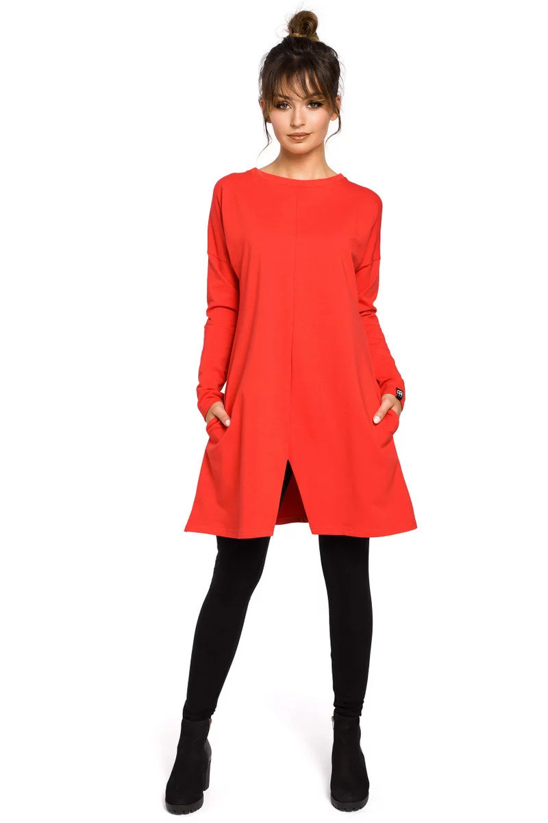 Levně Dámské šaty B042 červené - BeWear L/XL